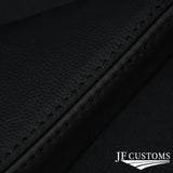 BLACK & BLACK LEATHER 2X WING MIRROR DOOR TRIM COVER+FRAMES FOR VW GOLF MK3