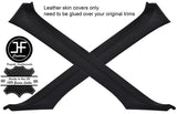 BLACK STITCH 2X A POST PILLAR LEATHER COVERS FITS HONDA PRELUDE MK4 1992-1996