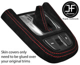 RED STITCH SUEDE AUTOMATIC GEAR SURROUND FOR VAUXHALL ZAFIRA C TOURER 12-17