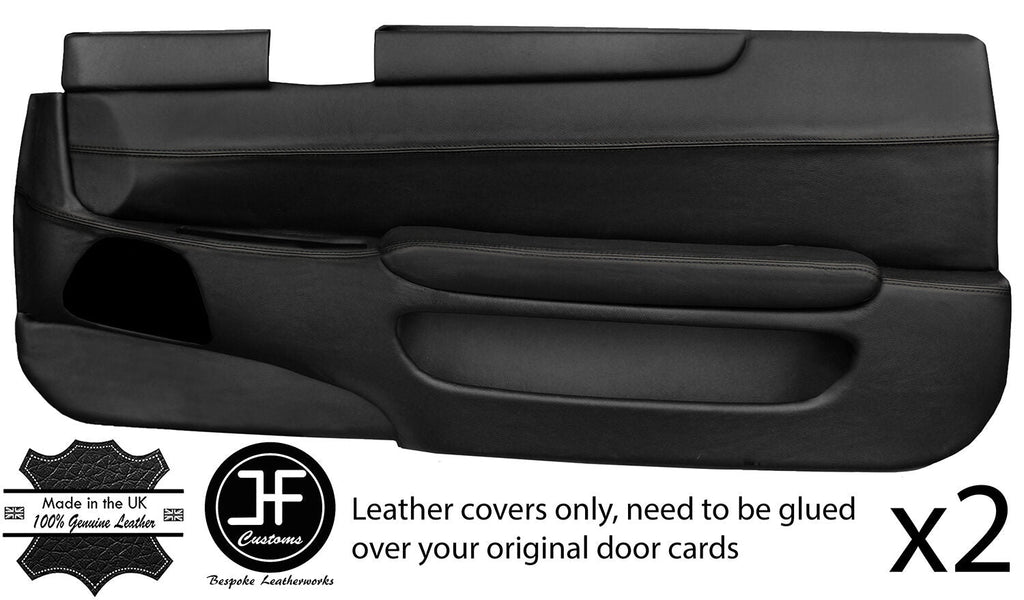 BLACK STITCH 2X FULL DOOR CARD LEATHER COVERS FITS TOYOTA LEXUS SOARER 90-00
