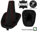 RED STITCH LEATHER MANUAL GEAR GAITER +PLASTIC FRAME FOR FIAT PUNTO MK2 99-06