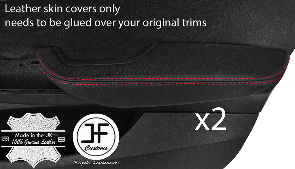 RED STITCH 2X FRONT DOOR ARMREST LEATHER COVERS FITS BMW X3 F25 2011-2018