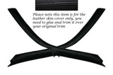 BLACK STITCH 2X WINDSCREEN PILLAR SKIN COVERS FITS PORSCHE 911 CARRERA 996 COUPE