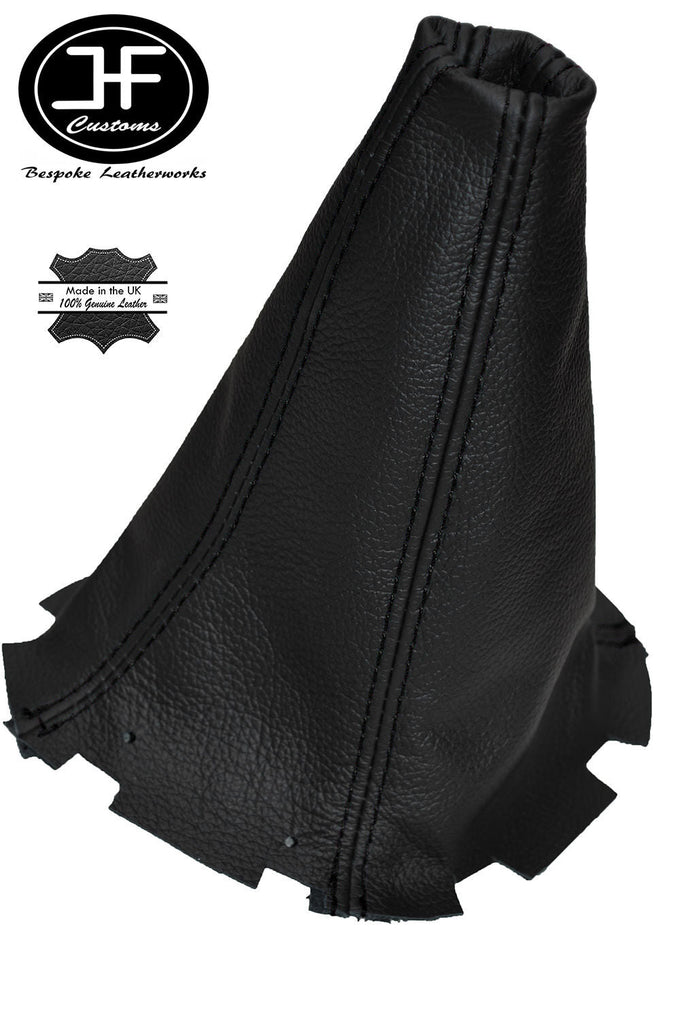 BLACK STITCHING FITS SUBARU FORESTER 1997-2002 BLACK LEATHER GEAR GAITER