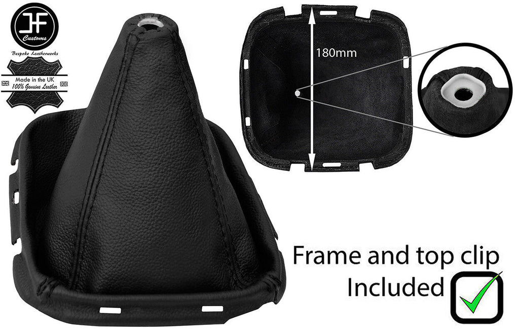 BLACK TOP GRAIN LEATHER GEAR GAITER+PLASTIC FRAME FITS NISSAN NAVARA 05-12