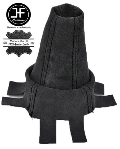 BLACK STITCH FOR HONDA CIVIC FN2 TYPE R 2007-2013 GEAR GAITER GRAPHITE SUEDE