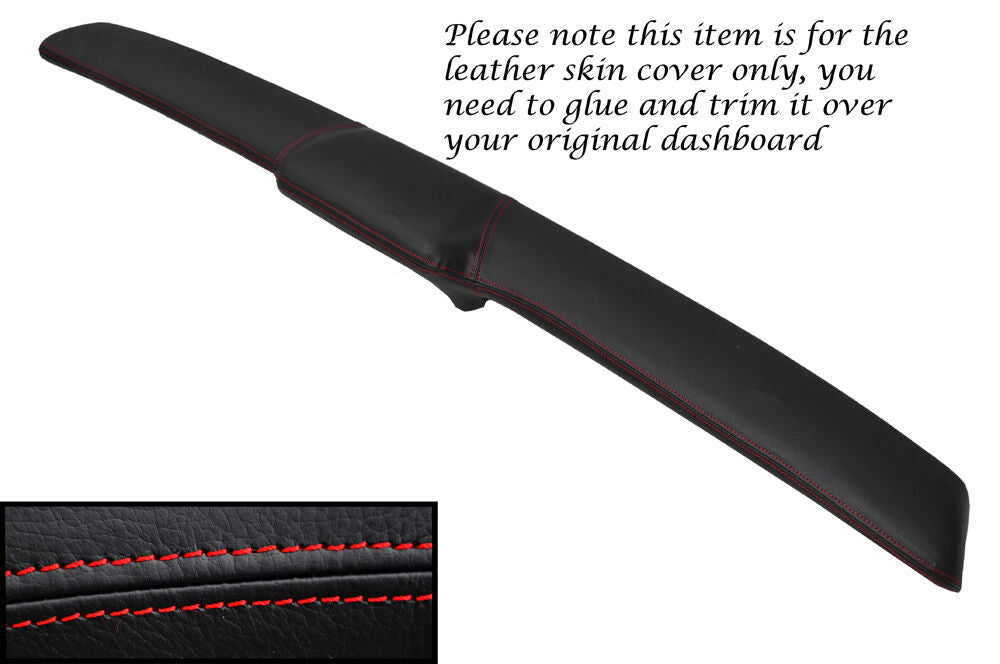 RED STITCH TOP DASH PAD DASHBOARD LEATHER COVER FITS FORD MUSTANG 1971-1973