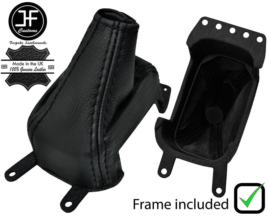 BLACK STITCH LEATHER AUTO GEAR + PLASTIC FRAME FOR PEUGEOT 4007 2007-2015