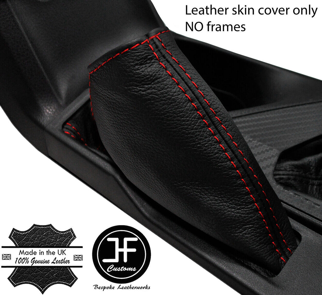 RED STITCH TOP GRAIN LEATHER HANDBRAKE GAITER FITS TOYOTA RAV 4 2013-2018