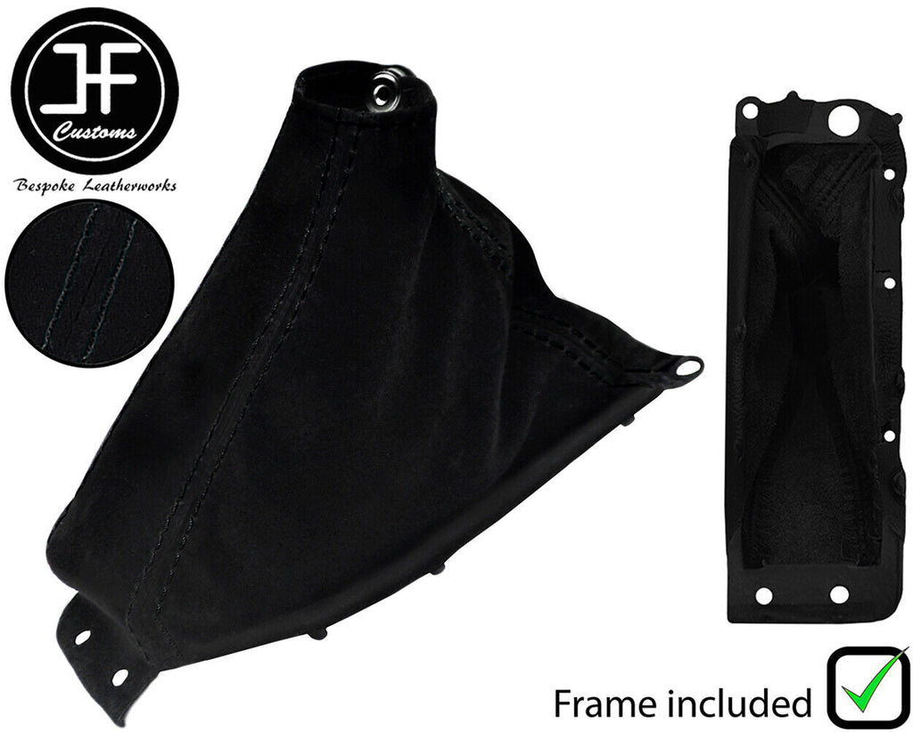 BLACK STITCH SUEDE HANDBRAKE GAITER+PLASTIC FRAME FITS NISSAN 300ZX 1989-1996