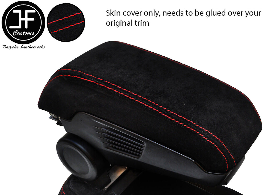 RED STITCHING GENUINE SUEDE ARMREST COVER FOR BMW I3 2013-2019 CUSTOM NEW