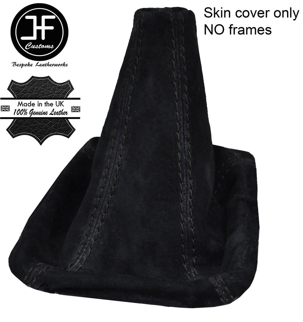 BLACK STITCHING REAL SUEDE MANUAL GEAR GAITER FITS NAVARA D40 2006-2012