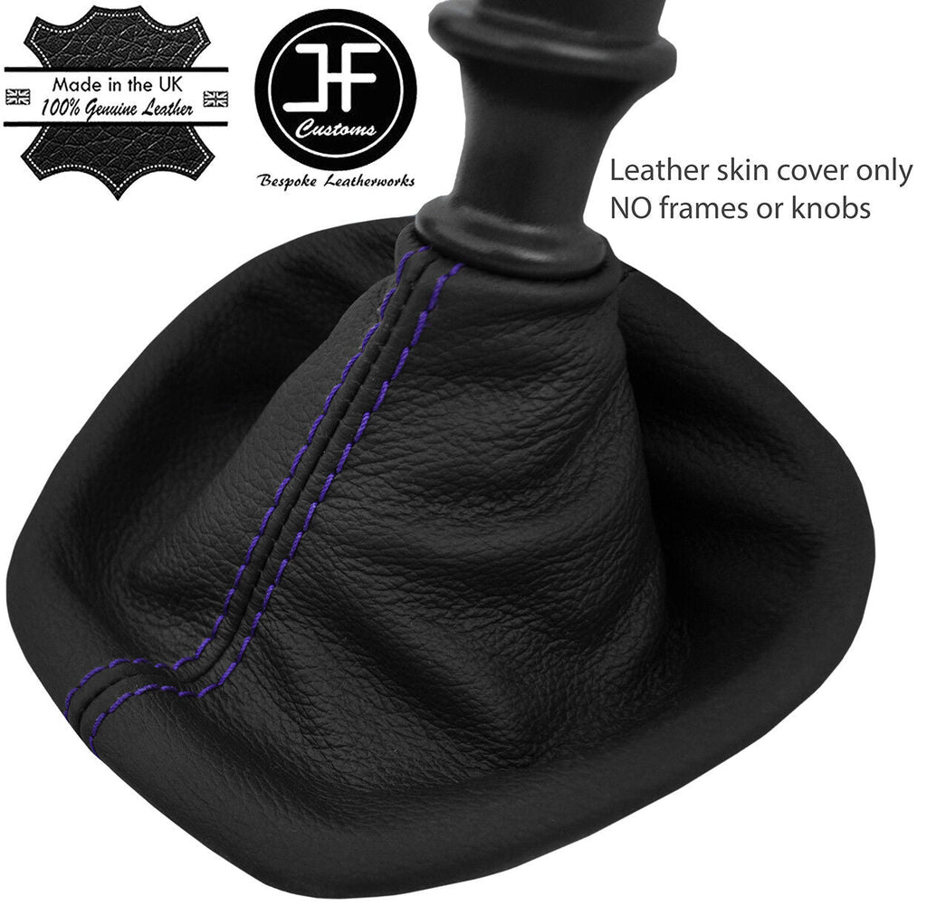 PURPLE STITCH TOP GRAIN LEATHER MANUAL GEAR GAITER FITS RENAULT TRAFIC 2015-2018