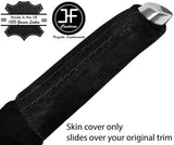 BLACK STITCH REAL SUEDE HANDBRAKE HANDLE COVER FITS FORD FOCUS 2014-2018