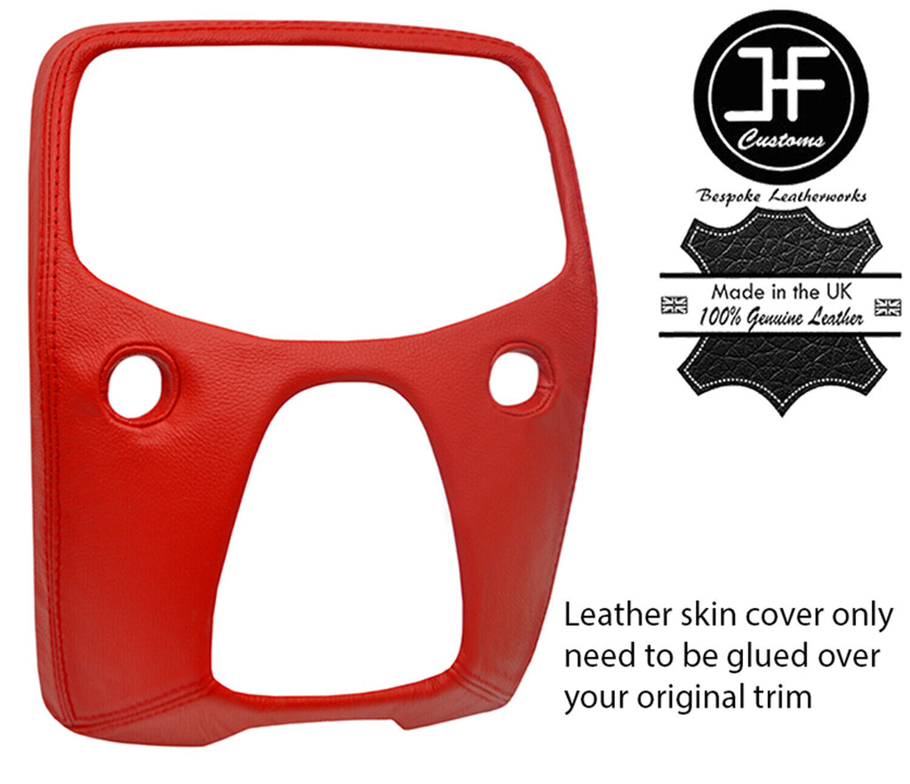 RED TOP GRAIN LEATHER CENTRE DASH TRIM COVER FOR TOYOTA AYGO 2014-2019