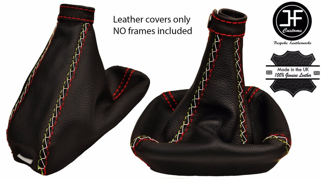 RED STITCH LEATHER GAITER SET FITS ALFA ROMEO 166 98-07 ITALIAN CROSS STITCH