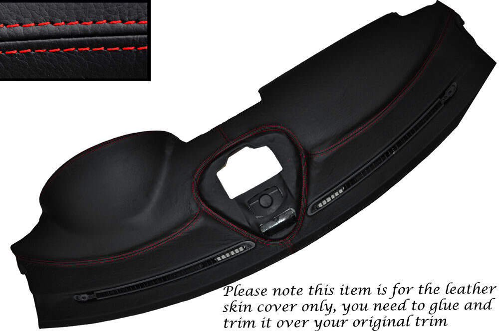RED STITCH DASH DASHBOARD LEATHER COVER FITS MERCEDES C CLASS W203 01-07