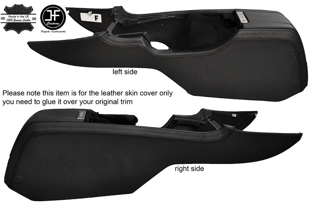 BLACK STITCH 2X CENTER CONSOLE SIDE TRIM LEATHER COVERS FITS FORD MUSTANG 10-14