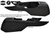 BLACK STITCH 2X CENTER CONSOLE SIDE TRIM LEATHER COVERS FITS FORD MUSTANG 10-14