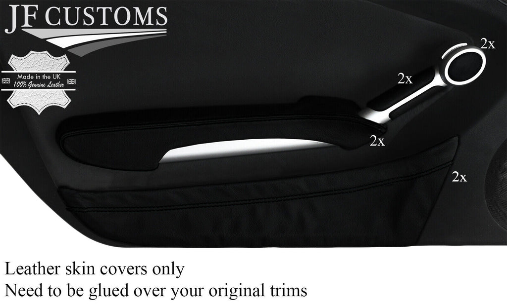 BLACK STITCH 2X DOOR CARD KIT LEATHER COVERS FOR MERCEDES SLK R171 04-11 STYLE2