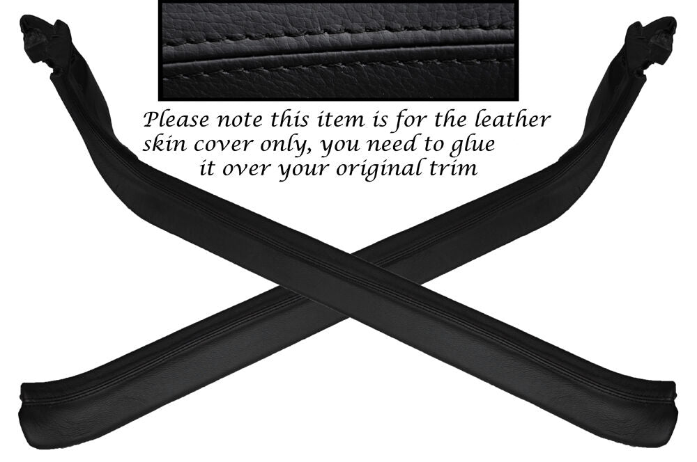 BLACK STITCH 2X DOOR SILL TRIM SKIN COVERS FITS TOYOTA MR2 MK2 89-00 CUSTOM NEW