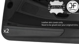 BLACK STITCH 2X BOTTOM DOOR POCKET LEATHER COVERS FOR BMW 8 SERIES E31 90-99