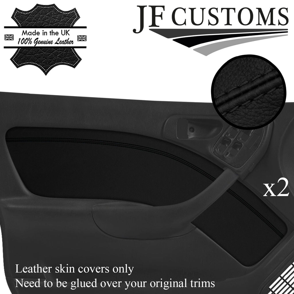 BLACK STITCH LEATHER 2X REAR DOOR CARD TRIM COVERS FOR SUBARU LEGACY MK2 94-99