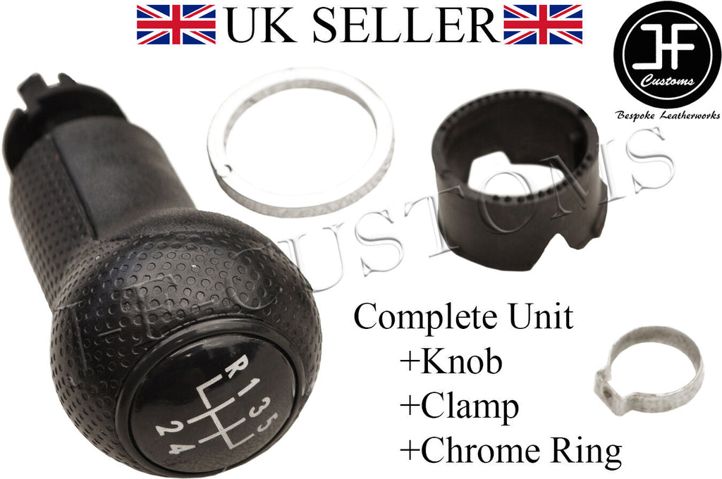 FOR VW GOLF MK4 4 IV JETTA BORA 98-05 BLACK 5 SPEED KNOB + SILVER RING + CLAMP