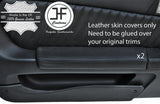 BLACK STITCH 2X DOOR ARMREST TOP  GRAIN LEATHER COVERS FOR ALFA ROMEO GTV 916