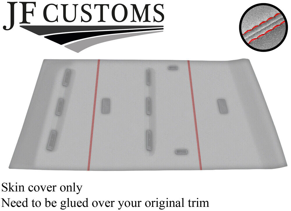 RED  STITCH REAR ROOF LINER HEADLINING L GREY LUXE COVER FOR VW T4 TRANSPORTER