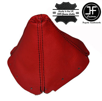 RED LEATHER BLACK STITCHING MANUAL GEAR STICK GAITER FOR MAZDA MX5 MK1 89-97