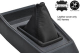 BLACK & BLACK TOP GRAIN REAL LEATHER GEAR GAITER FOR PEUGEOT 205 MK2 PHASE 2