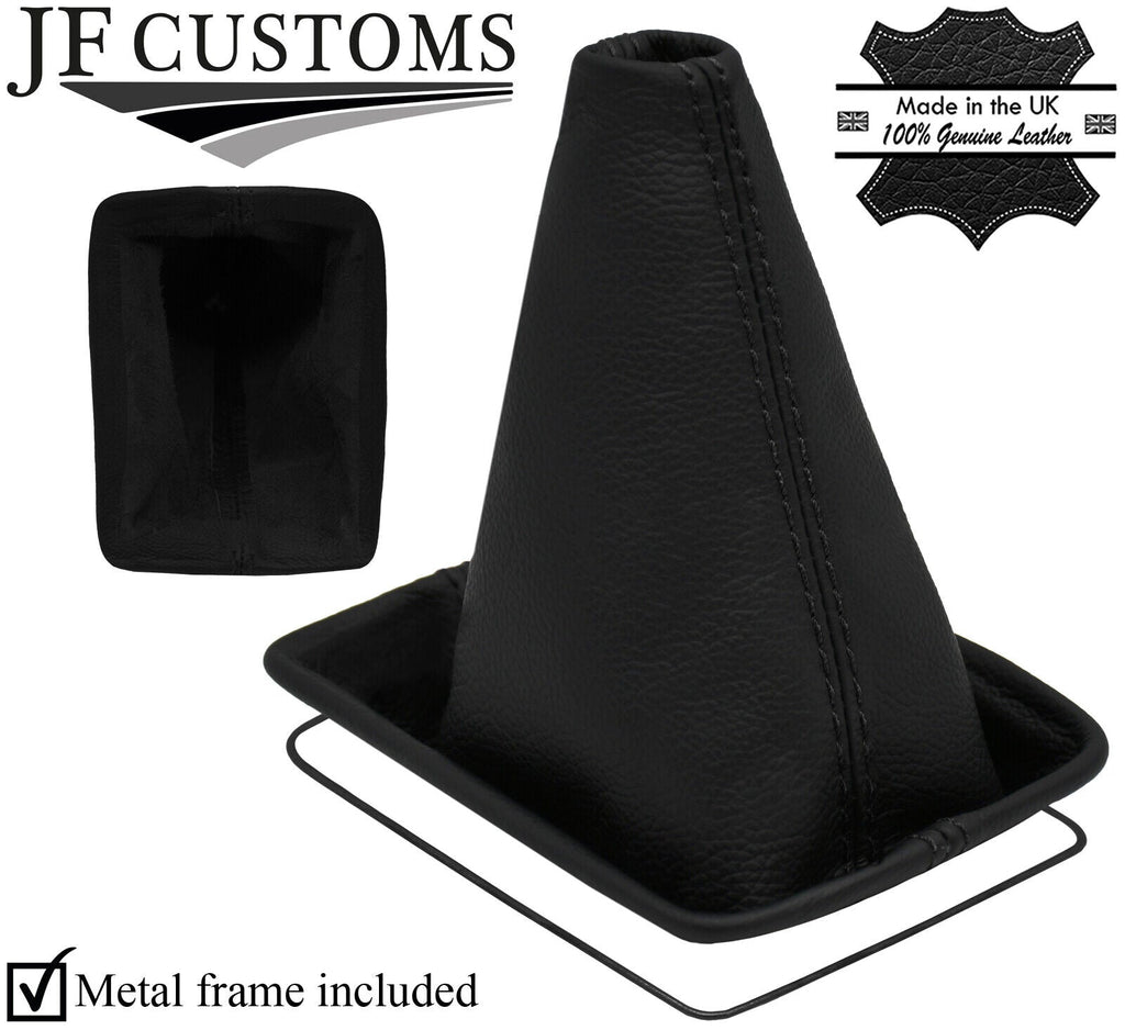 BLACK STITCH TOP GRAIN LEATHER GEAR GAITER+METAL FRAME FITS NISSAN MAXIMA 95-99
