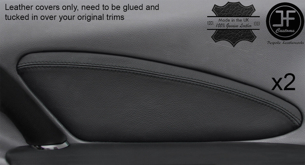 BLACK STITCH 2X DOOR CARD TRIM LEATHER COVERS FITS TOYOTA CELICA 99-05 STYLE 2