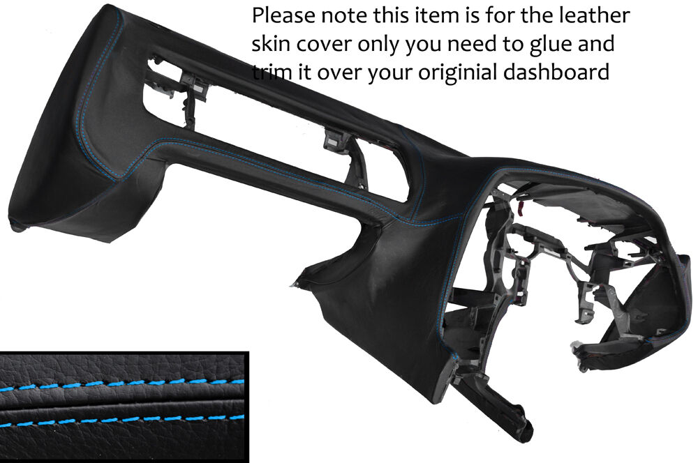 BLUE STITCH DASH DASHBOARD LEATHER SKIN COVER FITS TOYOTA SUPRA MK4 1993-2002