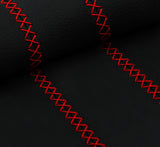 RED LUX-STITCH LEATHER 2X LONG SEAT BELT COVERS FOR VW GOLF MK8 VIII 19-21