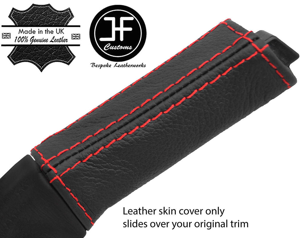 RED STITCHING REAL LEATHER HANDBRAKE HANDLE COVER FITS VOLVO 340 360 82-91