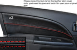 RED STITCH 2X FRONT DOOR CARD TRIM SKIN COVERS FITS FORD MONDEO MK3 2001-2007