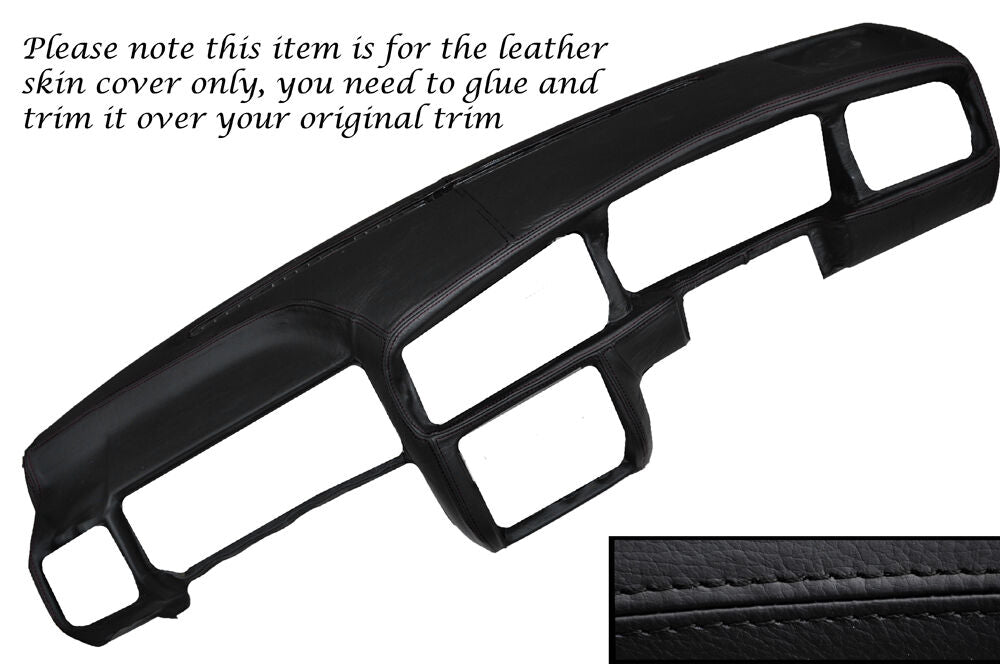 BLACK STITCH DASH DASHBOARD LEATHER SKIN COVER FITS VW GOLF MK3 III JETTA 91-98