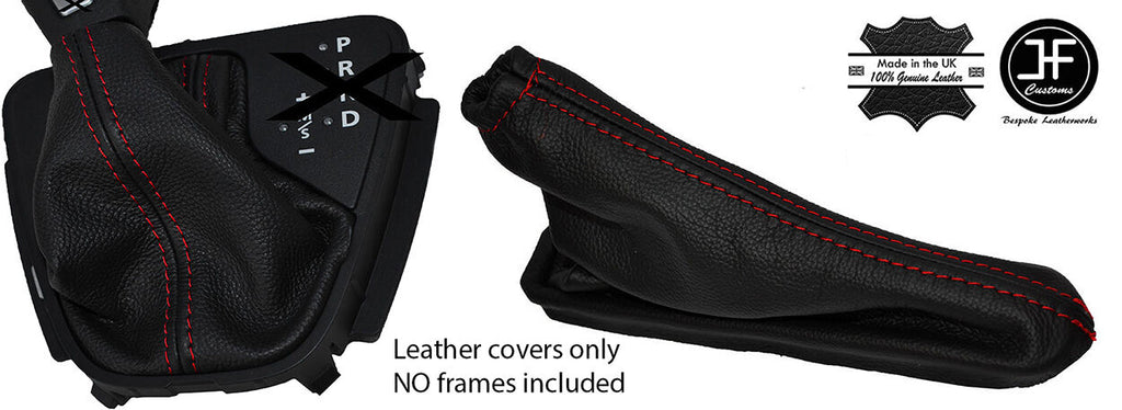RED STITCH AUTOMATIC LEATHER GAITER SET FOR LAND ROVER FREELANDER 2 LR2 06-14