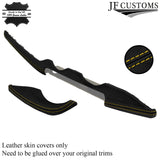 YELLOW STICH CENTRE DASH TRIM PANEL LEATHER COVER FITS  AUDI Q2 2016-2022