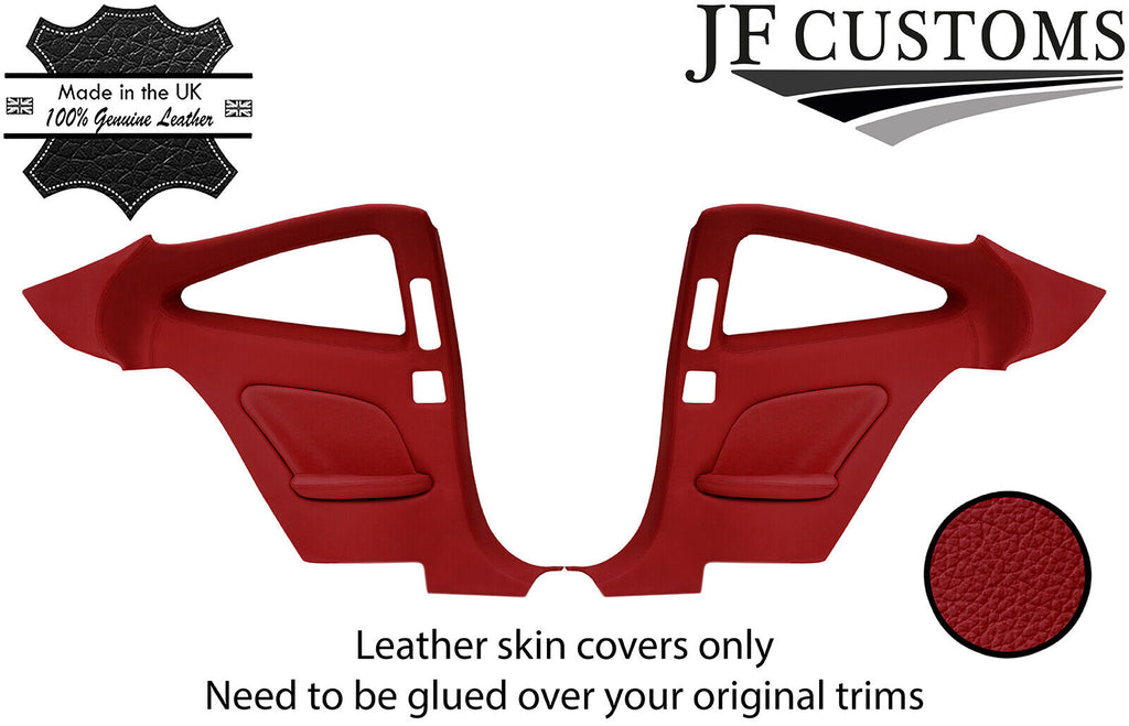 D RED LEATHER 2X REAR QUARTER DOOR PANEL COVERS FOR JAGUAR XK8 X100 96-04