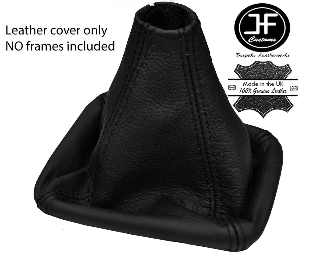 BLACK STITCHING MANUAL REAL LEATHER GEAR GAITER FITS PEUGEOT 4007 2007-2012