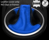 BLUE & BLACK REAL LEATHER MANUAL GEAR GAITER FITS HYUNDAI COUPE 2002-2008