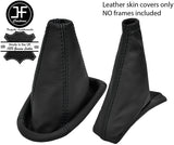 BLACK STITCH MANUAL LEATHER GEAR HANDBRAKE GAITER FOR CHEVROLET SPARK 2009-2015