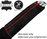 RED STITCH REAL SUEDE HANDBRAKE HANDLE COVER FITS FORD FOCUS 2014-2018