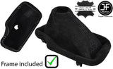 BLACK STITCH SUEDE AUTO AUTOMATIC GEAR GAITER+PLASTIC FRAME FOR BMW E46 99-05