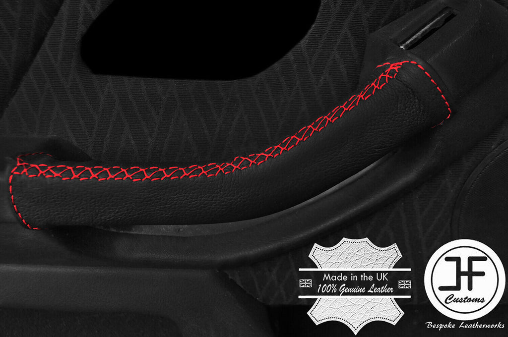 RED CROSS STITCH 2X FRONT DOOR HANDLE LEATHER COVERS KIT FITS BMW 5 E39 95-03