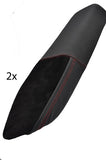 red stitch FITS LOTUS EXIGE/ELISE 2 X  SILL PANEL TRIM COVERS IN BLACK AND SUEDE