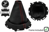 RED STITCH LEATHER MANAUL GEAR GAITER+PLASTIC FRAME FITS CITROEN C3 2003-2009